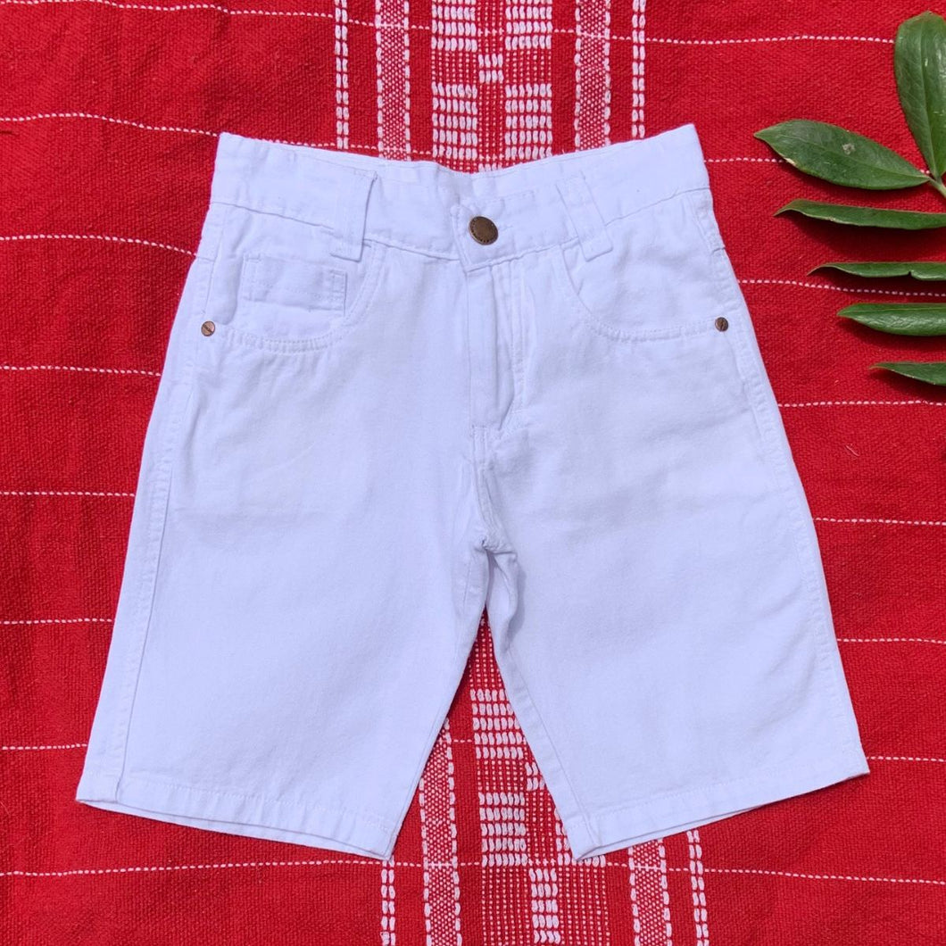 Short Juvenil Branco kit Com 5 Peças