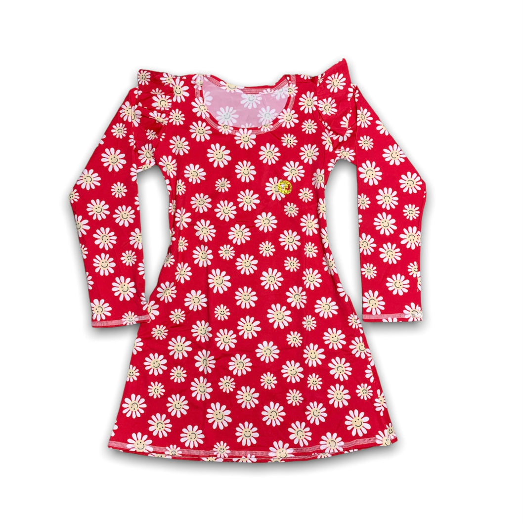 Vestido Infantil Manga Babado Estampado kit Com 5 Peças